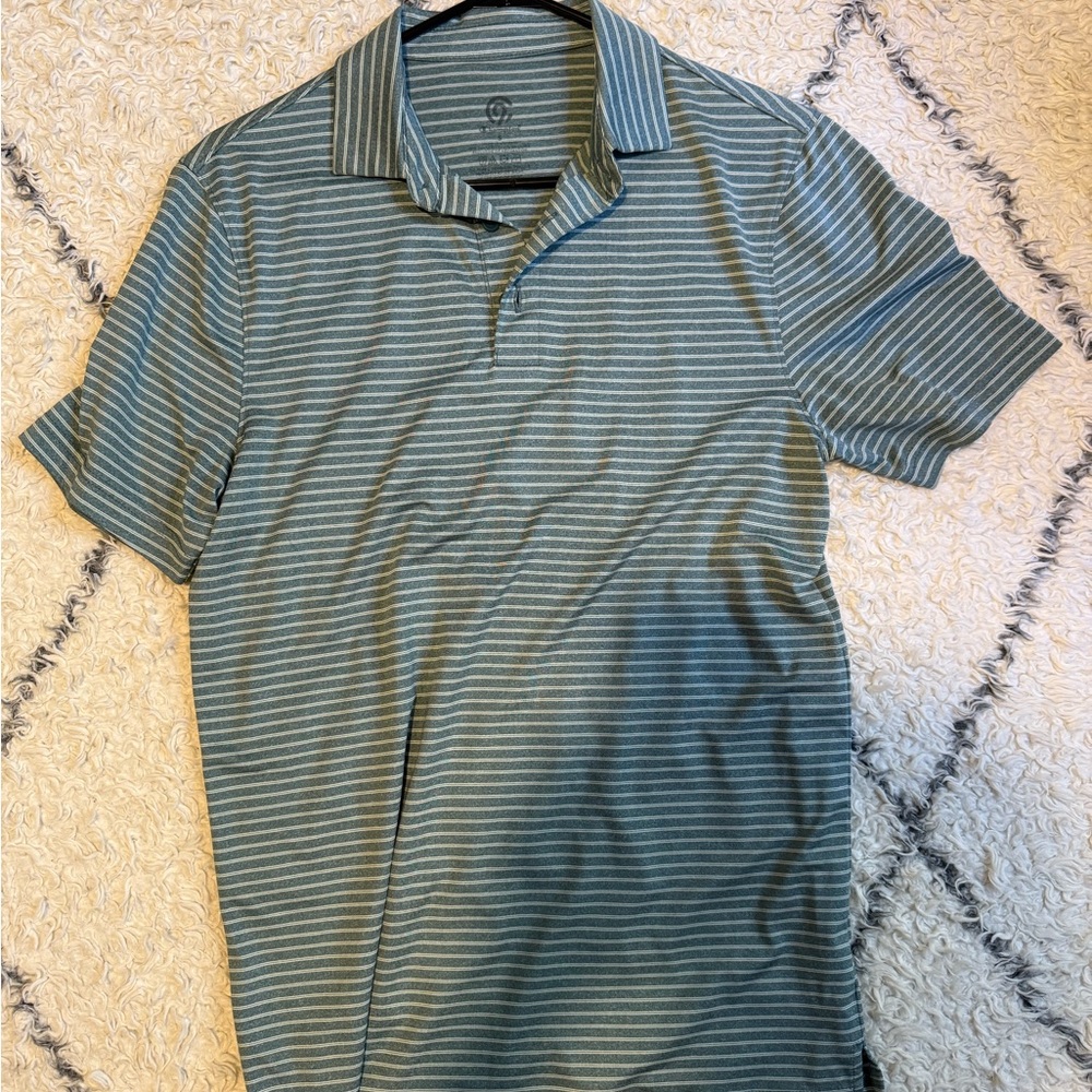 Champion Men's Green Striped Polo Shirt